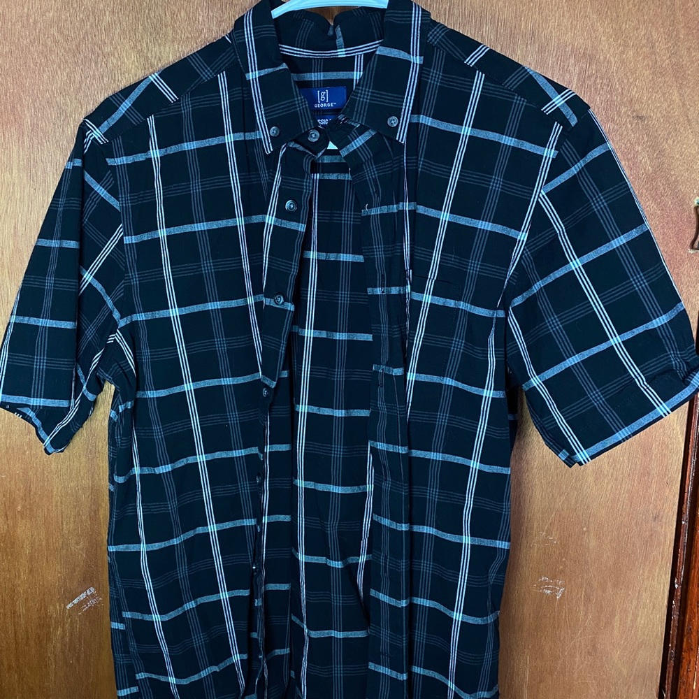 George Medium Black & White Button Down